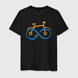 Футболка хлопковая мужская Велосипед и бесконечность, цвет: черный