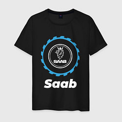 Футболка хлопковая мужская Saab в стиле Top Gear, цвет: черный