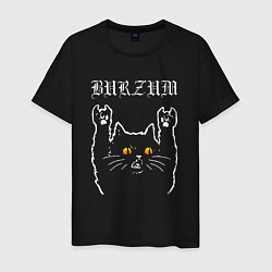 Футболка хлопковая мужская Burzum rock cat, цвет: черный