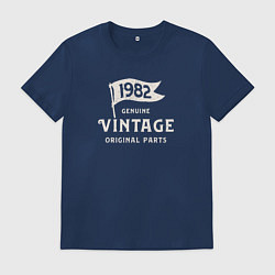 Футболка хлопковая мужская 1982 подлинный винтаж - оригинальные детали, цвет: тёмно-синий