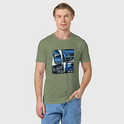 Футболка хлопковая мужская Mercedes-Benz G63 AMG Gelandewagen V1, цвет: авокадо — фото 2