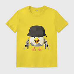 Футболка хлопковая мужская Chicken Gun в каске, цвет: желтый