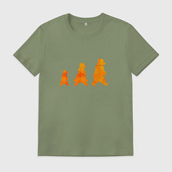 Футболка хлопковая мужская Три медведя семья, цвет: авокадо