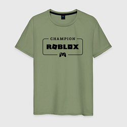 Футболка хлопковая мужская Roblox gaming champion: рамка с лого и джойстиком, цвет: авокадо