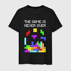 Футболка хлопковая мужская Tetris - the game is never over, цвет: черный