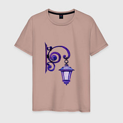Футболка хлопковая мужская Фиолетовый фонарь, цвет: пыльно-розовый