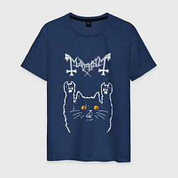 Футболка хлопковая мужская Mayhem rock cat, цвет: тёмно-синий