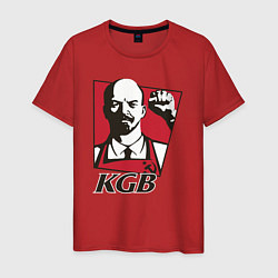 Футболка хлопковая мужская KGB Lenin, цвет: красный