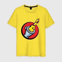 Футболка хлопковая мужская Chicken gun логотип, цвет: желтый