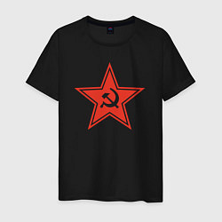 Футболка хлопковая мужская USSR star, цвет: черный