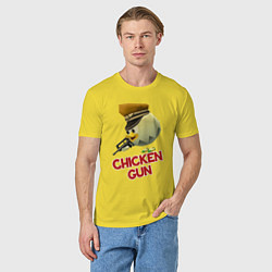 Футболка хлопковая мужская Chicken Gun logo, цвет: желтый — фото 2