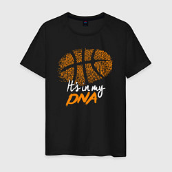 Футболка хлопковая мужская Баскетбольный ДНК, цвет: черный