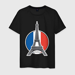 Футболка хлопковая мужская Мой Париж, цвет: черный