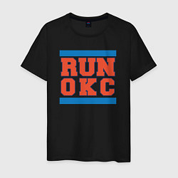 Футболка хлопковая мужская Run Oklahoma City Thunder, цвет: черный