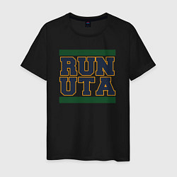 Футболка хлопковая мужская Run Utah Jazz, цвет: черный