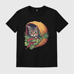 Футболка хлопковая мужская ТаКОт: кот-тако, цвет: черный