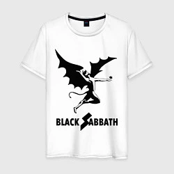 Футболка хлопковая мужская Black Sabbath, цвет: белый