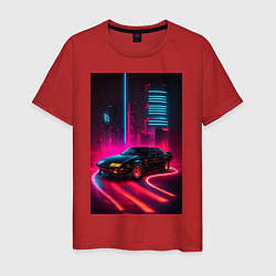 Футболка хлопковая мужская KITT auto - неон, цвет: красный