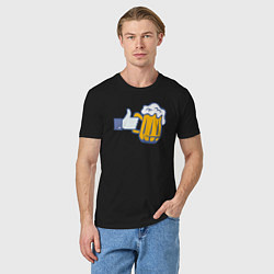 Футболка хлопковая мужская Like beer, цвет: черный — фото 2