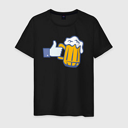 Футболка хлопковая мужская Like beer, цвет: черный