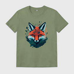 Футболка хлопковая мужская Огненная лисица, цвет: авокадо