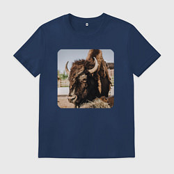 Футболка хлопковая мужская Бычок, цвет: тёмно-синий
