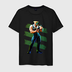 Футболка хлопковая мужская Street Fighter 6 Guile, цвет: черный