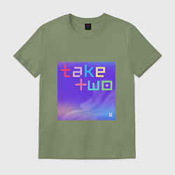 Футболка хлопковая мужская BTS Take Two, цвет: авокадо