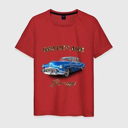 Футболка хлопковая мужская Классический автомобиль Classic american car Buick, цвет: красный