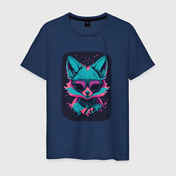 Футболка хлопковая мужская Whimsical Fox, цвет: тёмно-синий