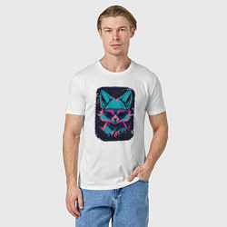 Футболка хлопковая мужская Whimsical Fox, цвет: белый — фото 2