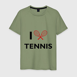 Футболка хлопковая мужская I Love Tennis, цвет: авокадо