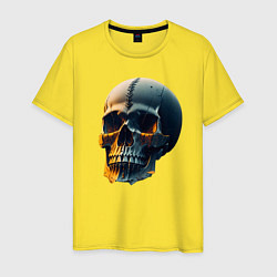 Футболка хлопковая мужская Арт череп, цвет: желтый