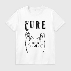 Футболка хлопковая мужская The Cure - rock cat, цвет: белый