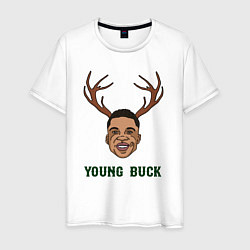 Футболка хлопковая мужская Young buck, цвет: белый