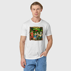 Футболка хлопковая мужская Two Guys & Zombies 3D - Общий сбор гайсов, цвет: белый — фото 2