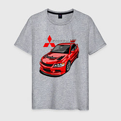 Футболка хлопковая мужская Lancer Evolution 8, цвет: меланж