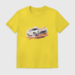 Футболка хлопковая мужская Гонки в дюнах, цвет: желтый