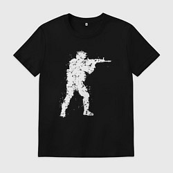 Футболка хлопковая мужская Soldier counter strike, цвет: черный