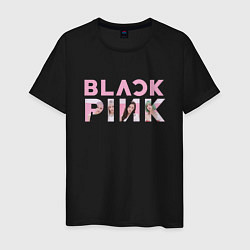 Футболка хлопковая мужская Blackpink logo Jisoo Lisa Jennie Rose, цвет: черный