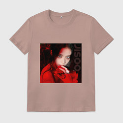Футболка хлопковая мужская Blackpink Jisoo in red, цвет: пыльно-розовый