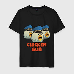 Футболка хлопковая мужская Chicken Gun команда синие, цвет: черный