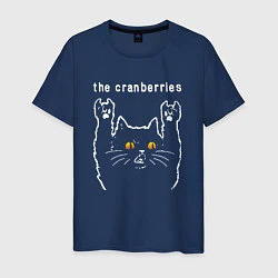 Футболка хлопковая мужская The Cranberries rock cat, цвет: тёмно-синий