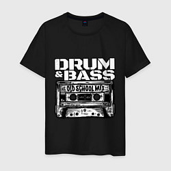 Футболка хлопковая мужская Dnb oldschool, цвет: черный