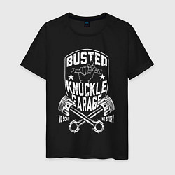 Футболка хлопковая мужская Busted knuckle, цвет: черный