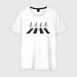 Футболка хлопковая мужская Skeleton Beatles, цвет: белый