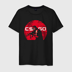 Футболка хлопковая мужская Red CSGO, цвет: черный