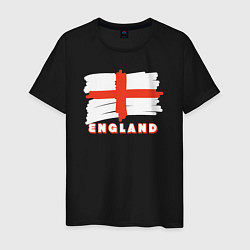 Футболка хлопковая мужская England trip, цвет: черный