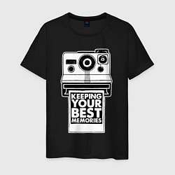 Футболка хлопковая мужская Polaroid best memories, цвет: черный