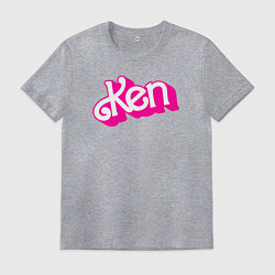 Футболка хлопковая мужская Логотип розовый Кен, цвет: меланж
